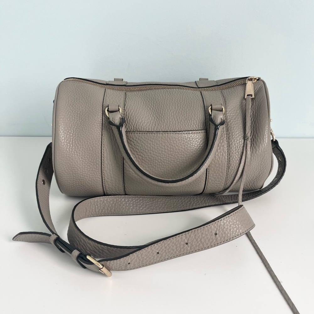 Rebecca Minkoff Taupe Pebbled Leather Barrel Crossbody